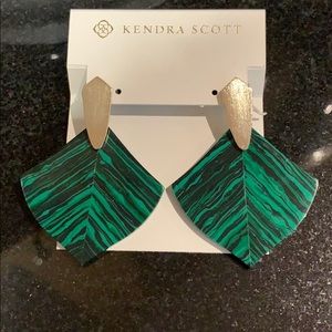 Kendra Scott Astoria green statement earrings New